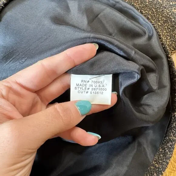 VTG Scott Taylor Womens Black Tweed Knit Blazer Jacket Size XL Button Front - Picture 5 of 6